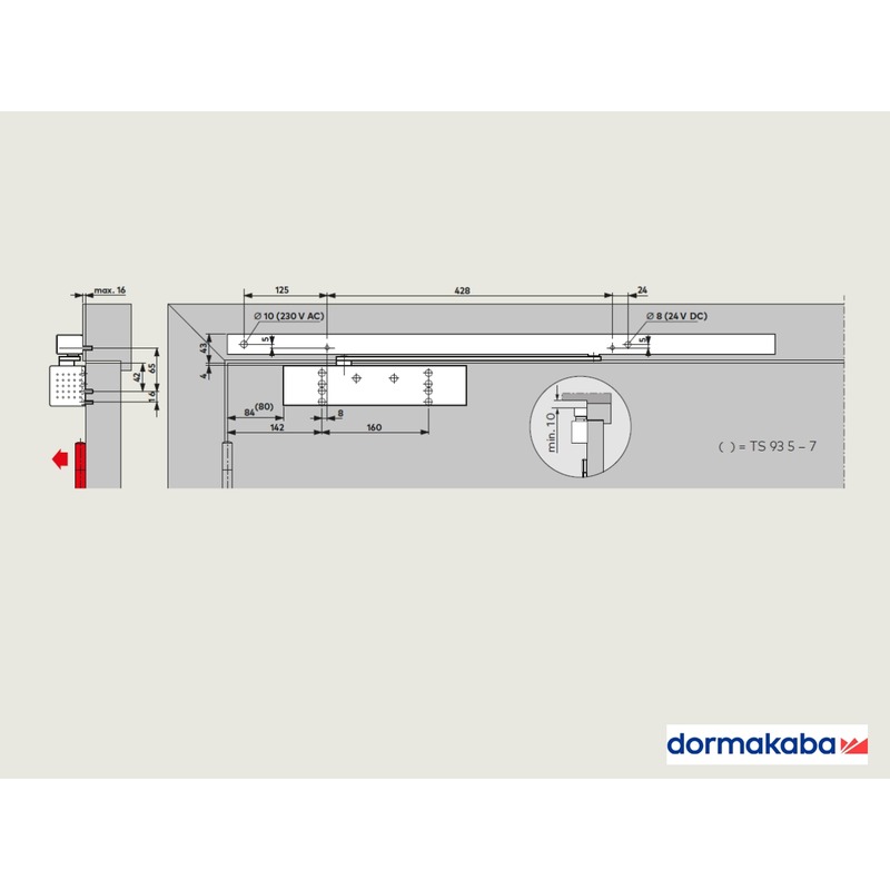 Dorma G-EMR Gleitschiene mit Feststellung 80°-120° – Bild 3