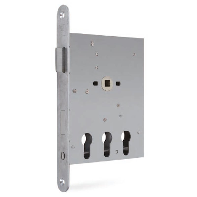 Einsteckschloss für 3 Profilzylinder - STUV -  DIN-links