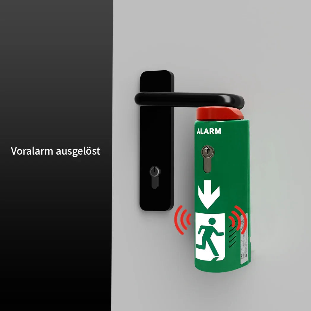 AlertLatch Voralarm-Türwächter Einzelschließzylinder – Gerät mit ausgelöstem Voralarm