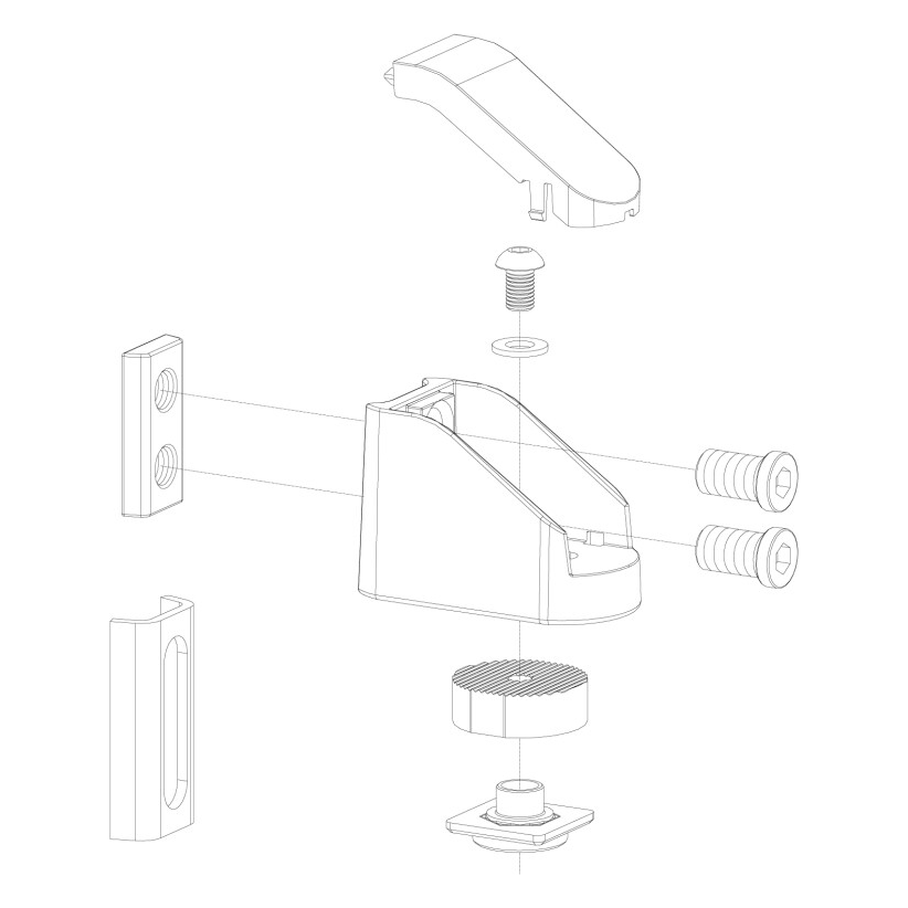 Maßzeichnung Locinox BEARING HINGE mit Abmessungen