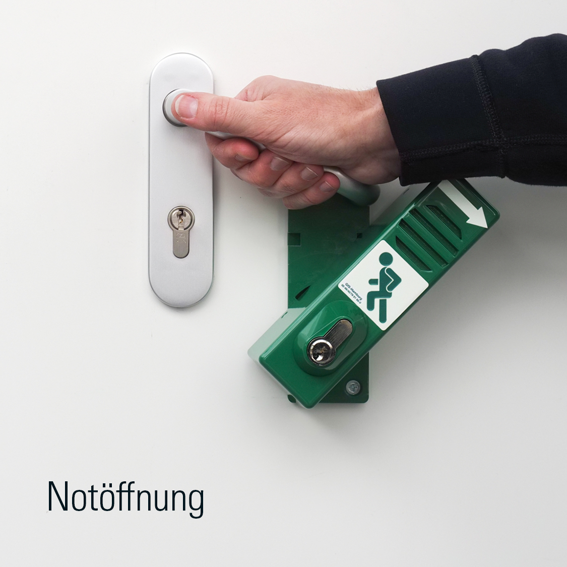 GfS Schwenk-Türwächter – Notöffnung durch seitliches Wegschwenken
