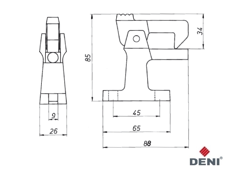 DENI 3805 - Torfeststeller Bodenmontage