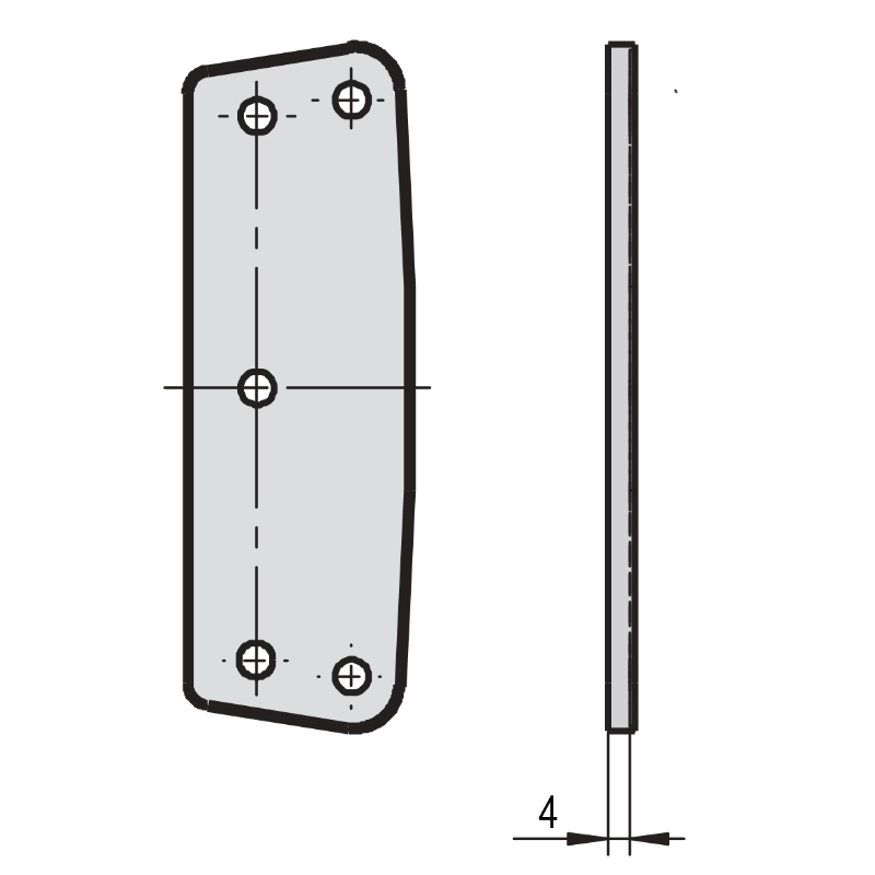 Zeichnung - Unterlage für Lappenscharnier - 4 mm