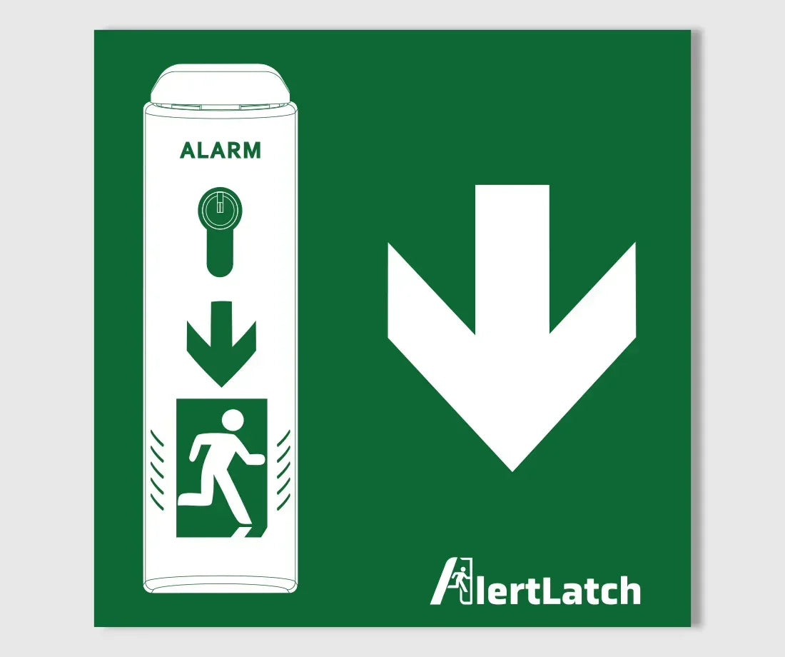 Einhand-Türwächter mit Voralarm für Panikstangen - Gleichschließender Zylinder - AlertLatch TWU330