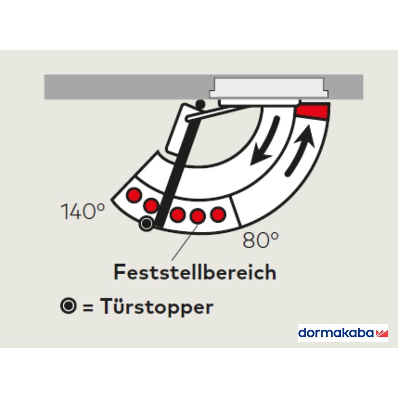 Dorma G-EMR Gleitschiene mit Feststellung 80°-140° – Bild 4