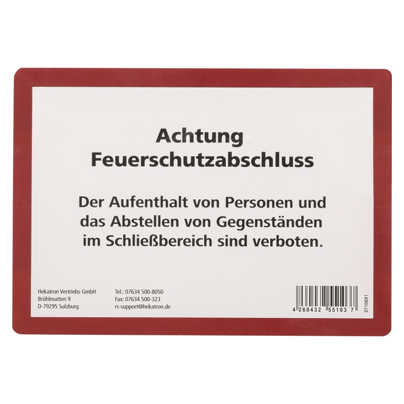 Hekatron Hinweisschild für Feuer- und Rauchschutztüren – Bild 2