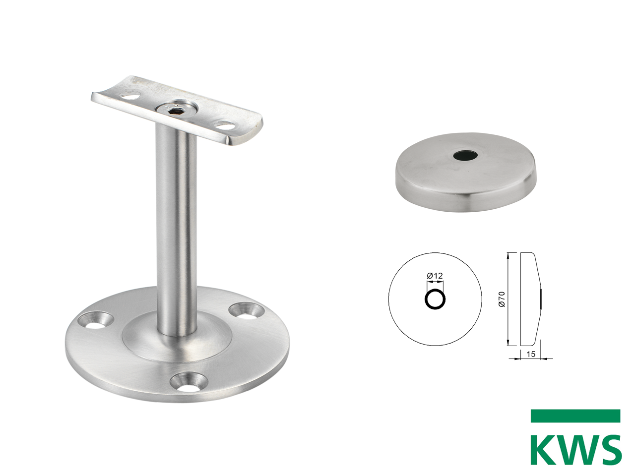 KWS 4608 Handlaufstütze - gewölbte Auflage
