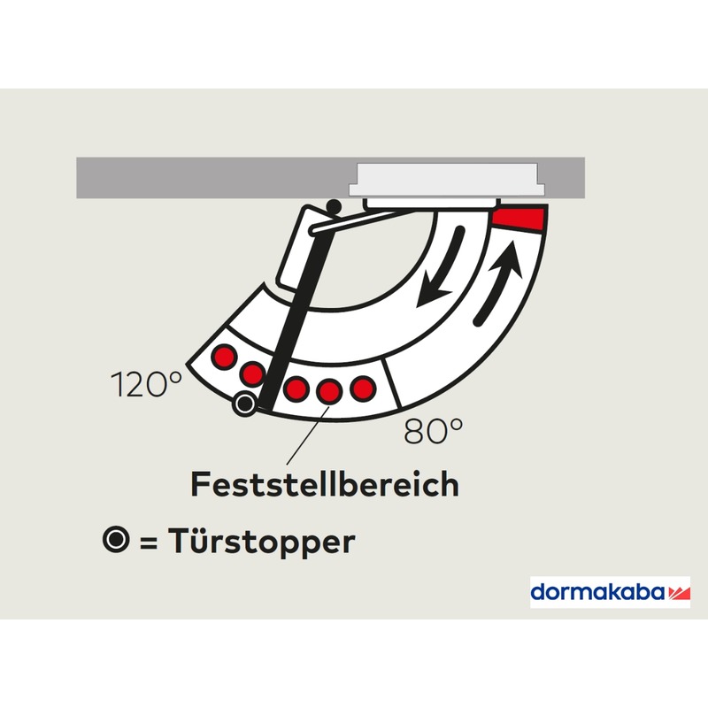 Dorma G-EMR Gleitschiene mit Feststellung 80°-120° – Bild 4